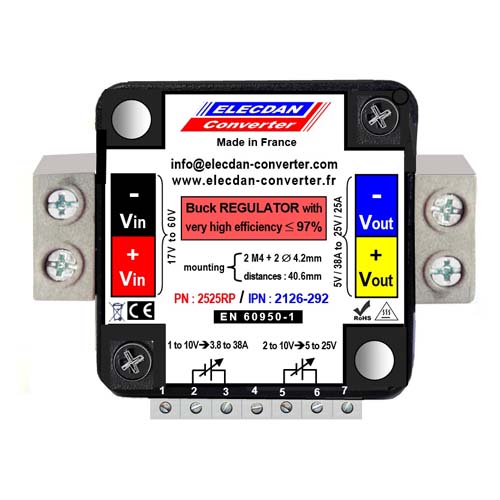 DC-DC very high efficiency BUCK controller small size with output up to 625W